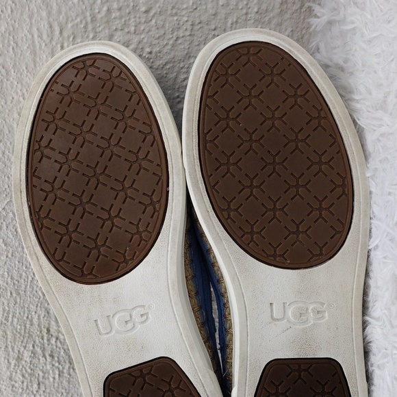 Ugg Australia Caleel Blue Leather Upper Round Toe Espadrille Slip On Mule Shoe - Picture 8 of 16